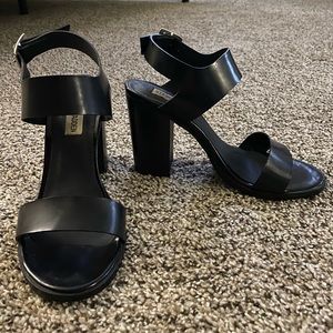 Steve Madden Black Block Heel Sandal